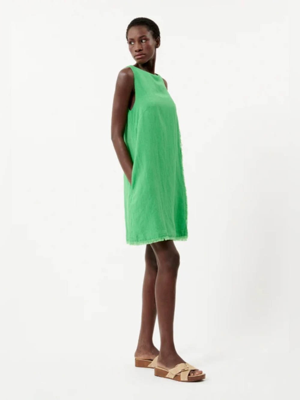 FRNCH Bright Green Sleeveless Shift Cover-Up